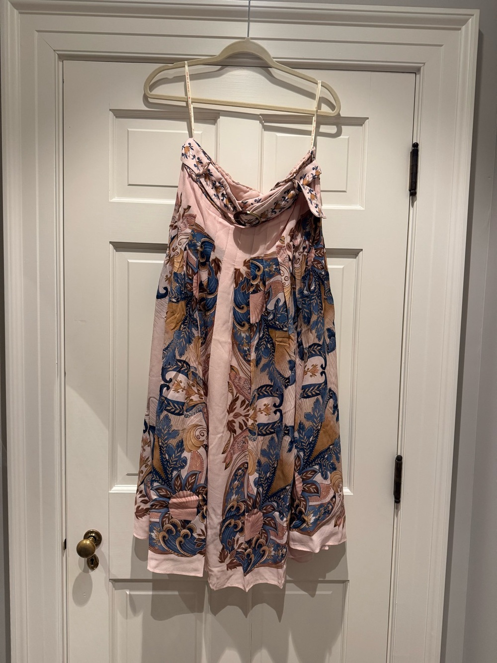 NWT - FARM Rio Soft Pink Sea Garden Scarf Pleated Maxi Skirt - Picture 4 of 6